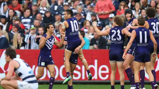 Geelong went down when it hosted Fremantle in a final in 2015. Picture: Michael Dodge/Getty Images.