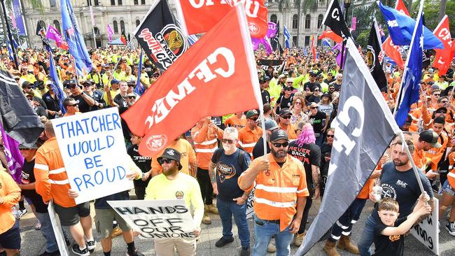 BRISBANE, AUSTRALIA - NewsWire Photos AUGUST 27, 2024: CFMEU rally in BrisbanePicture: NewsWire / John Gass