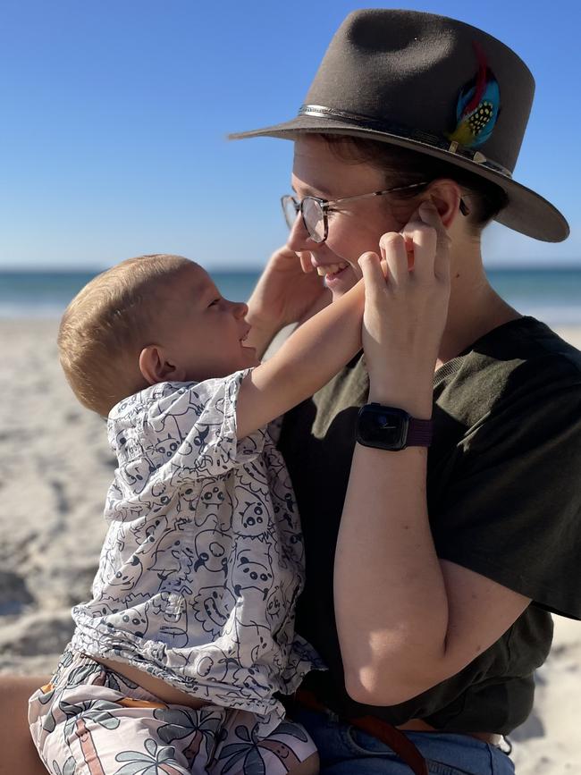 George van Essen with mum Joanna Benjamin. Picture: Supplied