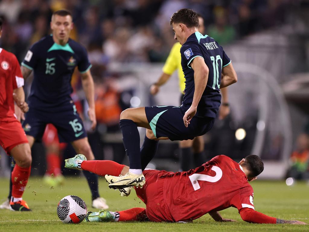 Robbie Slater believes the tackle which injured Ajdin Hrustic should have been a red card. Picture: Getty Images