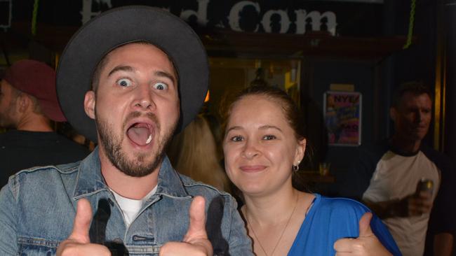 Alex Clero and Kayla Waugh at the Commercial Hotel New Year's Eve 2020 party in Kingaroy.