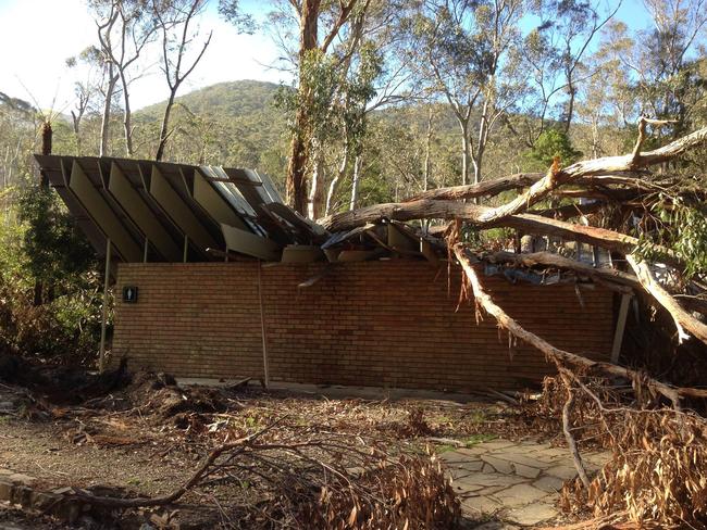 Badger Weir Park in Healesville was trashed by storms in October 2016 and has been closed to the public ever since. Picture: Bronwyn Spargo/Facebook.