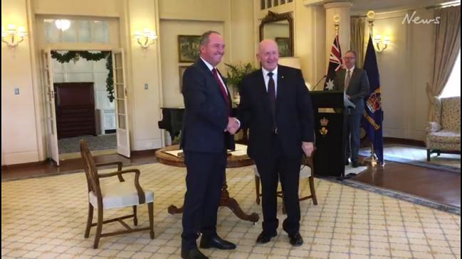 Barnaby Joyce sworn back in as a minister