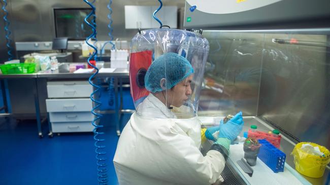 A worker pictured inside the P4 laboratory in Wuhan, capital of China's Hubei province. Facebook decided the claim that Covid originated in a Chinese laboratory was misinformation and therefore should be taken down. The lab theory is now nearly accepted wisdom. Picture: AFP