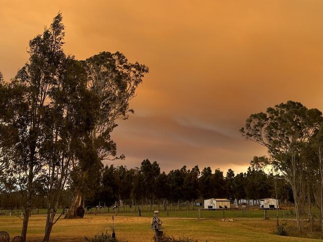 The smoke from the Briagolong / Glenaladale fire pictured at Forge Creek. Picture: Facebook