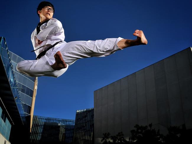 Taekwondo Sport Star Minseung Choi at Victoria University on Monday, May 29, 2017, in Footscray, Victoria, Australia.Picture: Hamish Blair