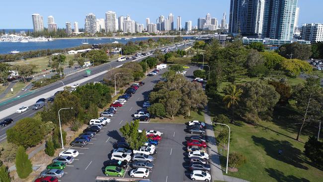 Aerial view of Carey Park at Southport, an area proposed for a new Casino for the Gold Coast. Picture Glenn Hampson