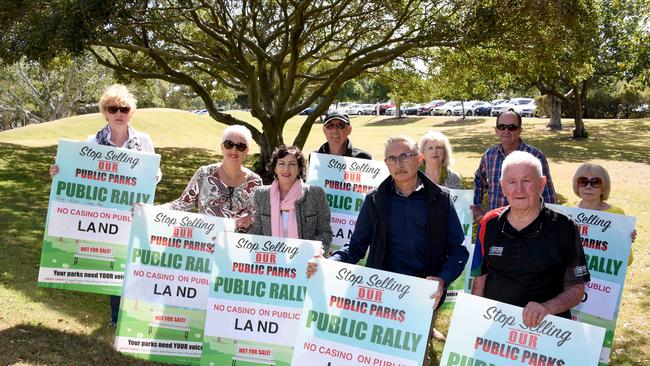 Former Councillor Eddy Sarroff and residents of Southport who are against the casino being developed in Southport. Photo: Steve Holland