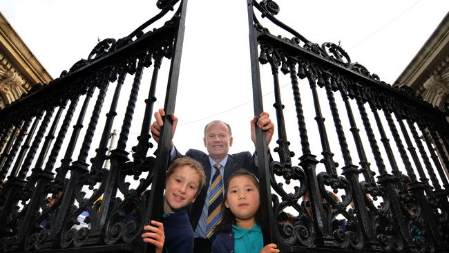 The heritage gates from the estate now guard Flemington Primary.