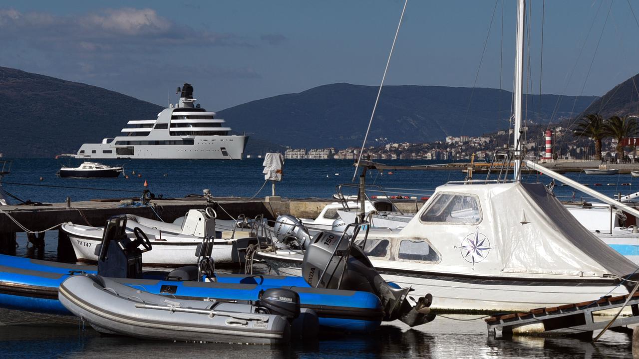 Superyacht Solaris, owned by the Russian oligarch Roman Abramovich, which is under UK sanctions. Picture: Savo Prelevic/AFP