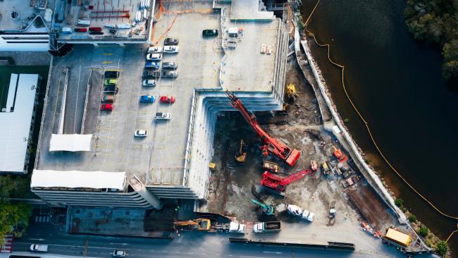 Construction site of a 63-storey, $400m supertower at The Star Gold Coast's Broadbeach Island.