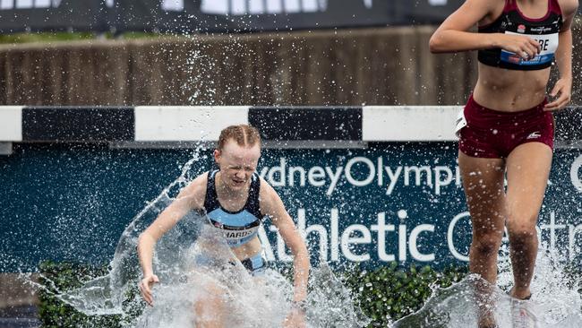 NSW athlete Matilda Richards from Panania fell early in the steeplechase but recovered to take the win in her age group