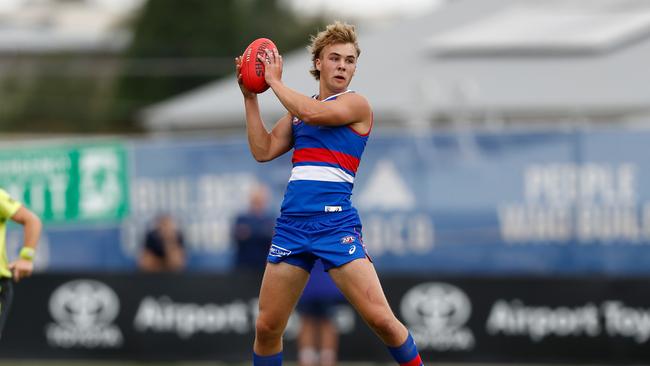 Ryley Sanders made an impression, with his socks and stocks up for SuperCoaches. Picture: Michael Willson/AFL Photos via Getty Images)