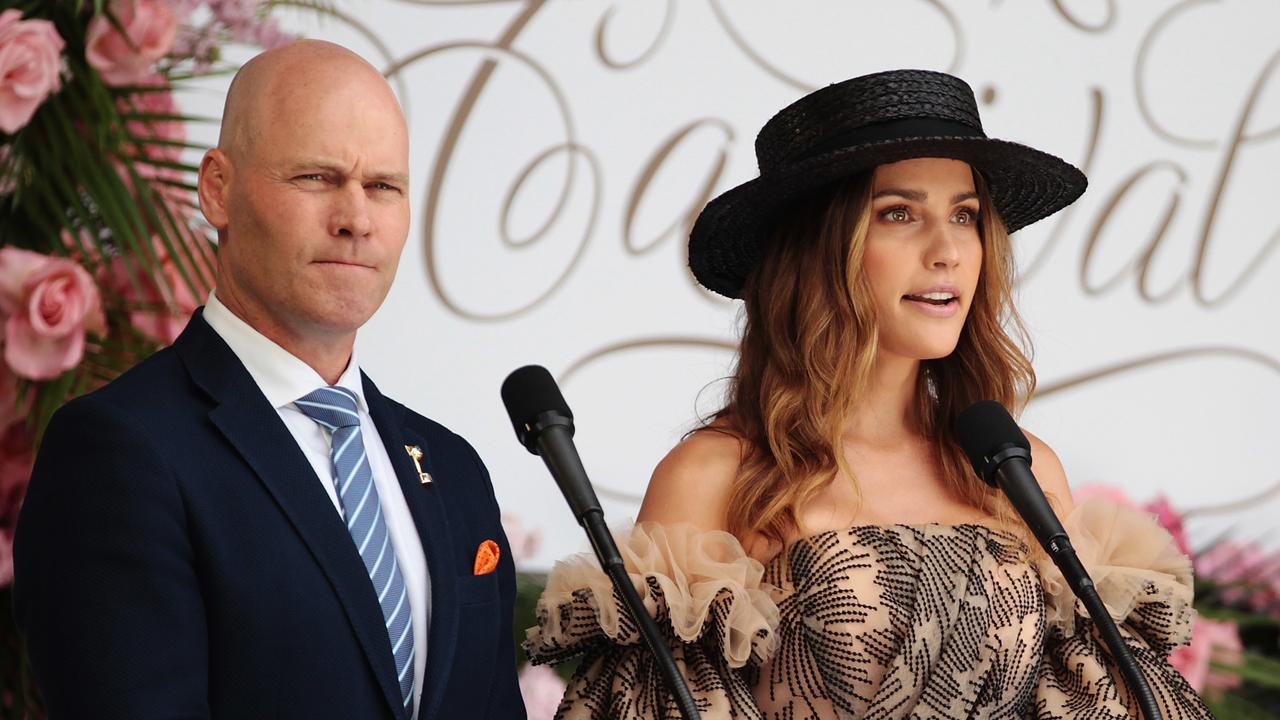 Channel 7's Jason Richardson (left) has exposed the ugly underbelly of Melbourne Cup week. (AAP Image/Stefan Postles)