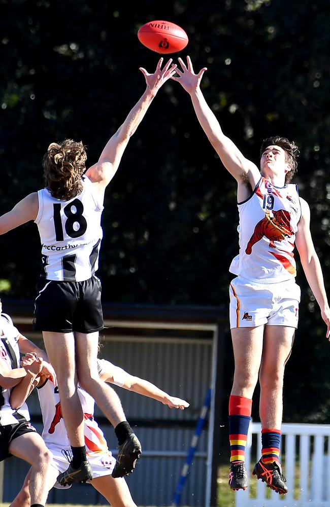 Action from the QAFL colts game between Sherwood and Noosa AFC. Saturday June 25, 2022. Picture, John Gass