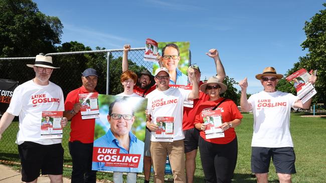 Solomon MP Luke Gosling with his Labor team at Parap on May 3, 2025. Picture: Pema Tamang Pakhrin