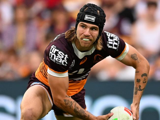 Broncos young gun Blake Mozer has bolted into contention for Brisbane’s No.9 jersey. Picture: Getty Images