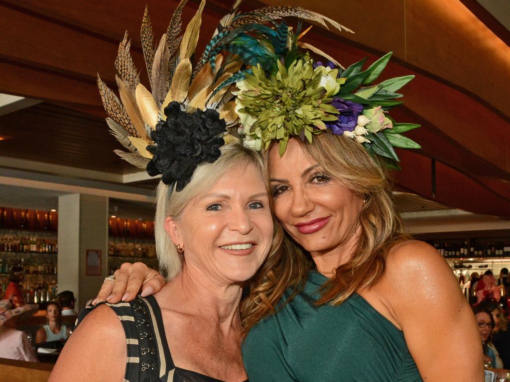 Donna Fuhrmann and Biliana Negrine at Melbourne Cup celebrations at Miss Moneypenny's, Broadbeach. Picture: Regina King