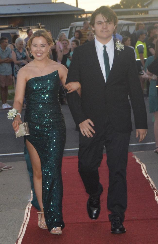 Warwick State High School graduates (from left) Ebony and David at Warwick RSL on November 17, 2023. Photo: Jessica Klein