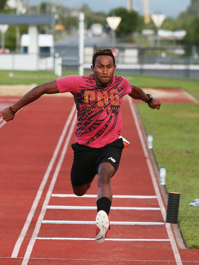 Triple jumper Peniel Richard training. PICTURE: BRENDAN RADKE