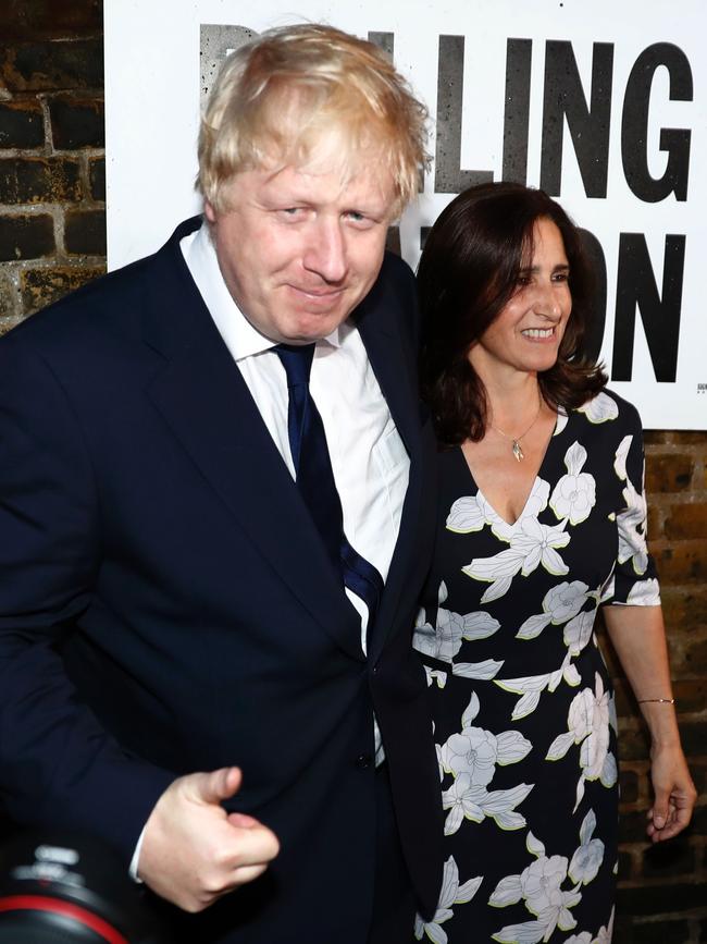 Johnson with second wife Marina Wheeler. Picture: AFP