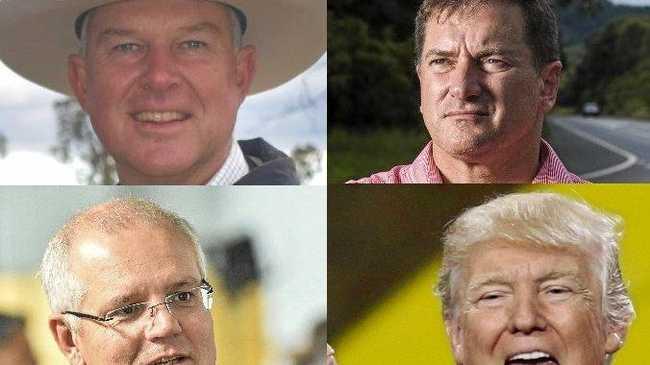 Tony Perrett, Llew O'Brien, Scott Morrisson and Donald Trump