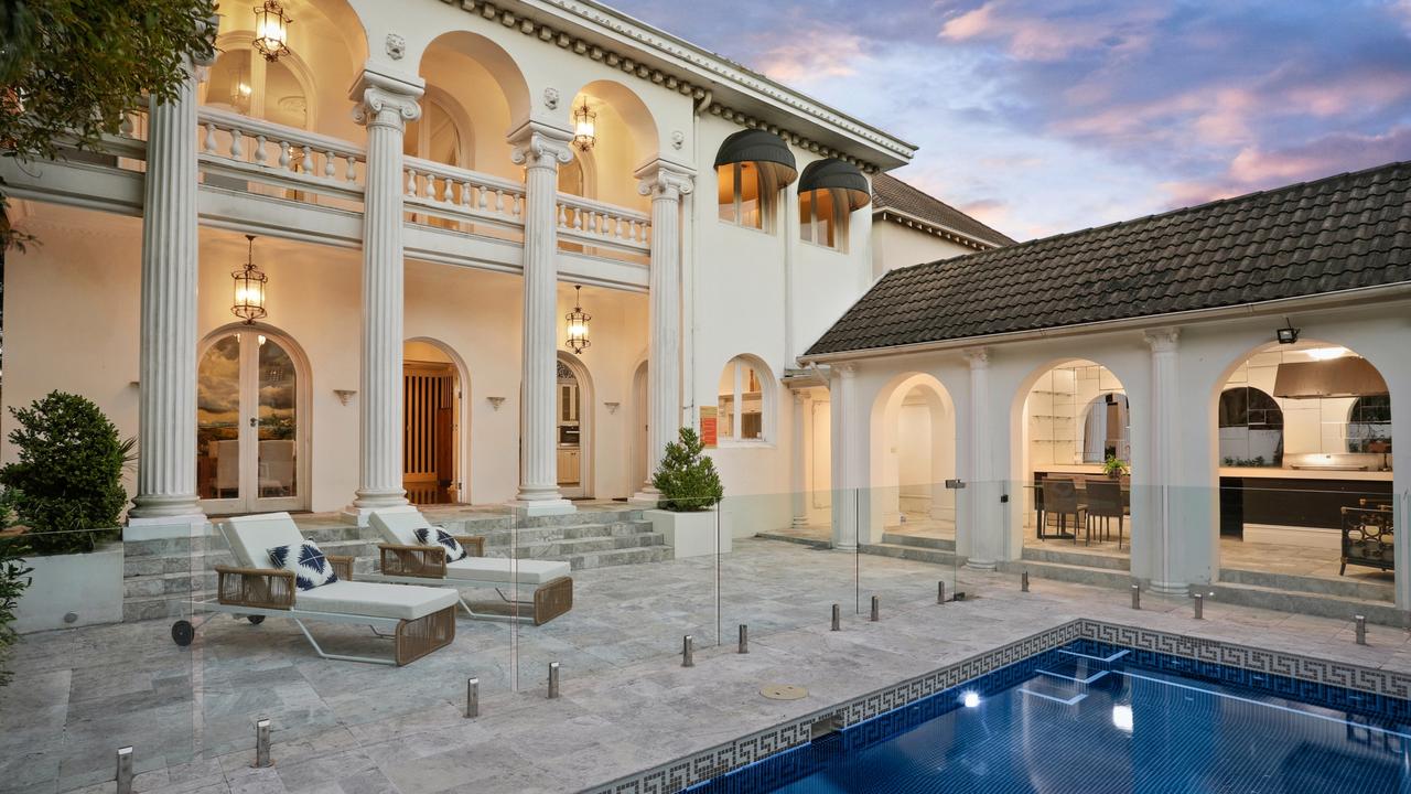 A magnificent palazzo-style terrace is the perfect place for entertaining.