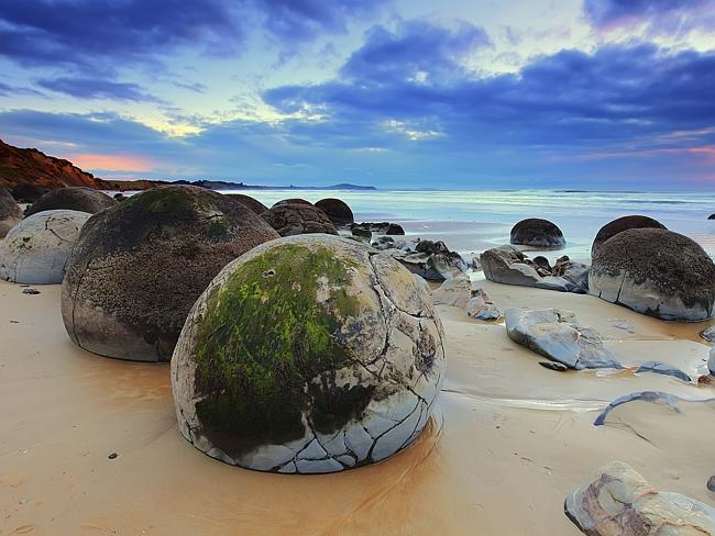 The boulders formed millions of years ago on the ancient sea floor.