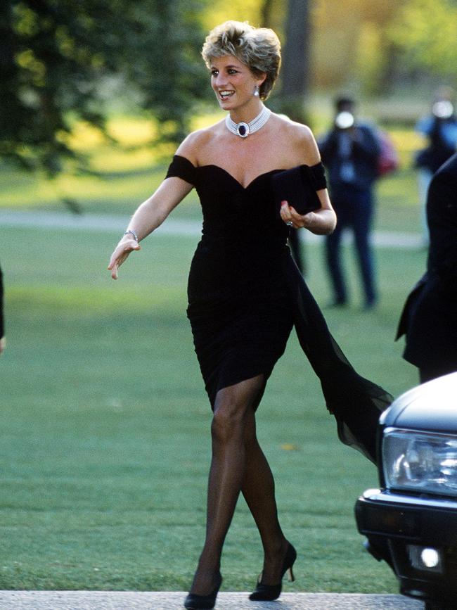 Their late aunt in one of her most iconic looks, the “revenge dress.” Picture: Jayne Fincher/Getty