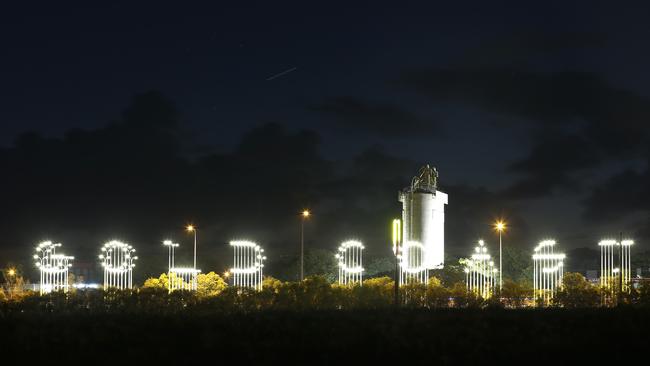 The Gold Coast lights pictured on the M1, which cannot be read by motorists. Picture: AAP Image/Josh Woning