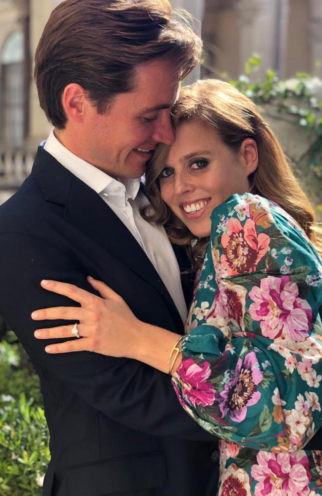 Princess Beatrice and Edoardo Mapelli Mozzi got engaged in Italy last September. Picture: BUCKINGHAM PALACE / AFP.