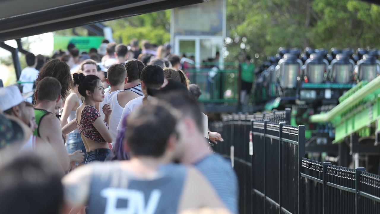The Green Lantern was one of two rides closed at Movie World on Wednesday and was still closed on Thursday.