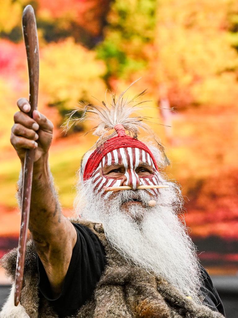 Uncle Moogy performs the Welcome to Country. Picture: Brenton Edwards