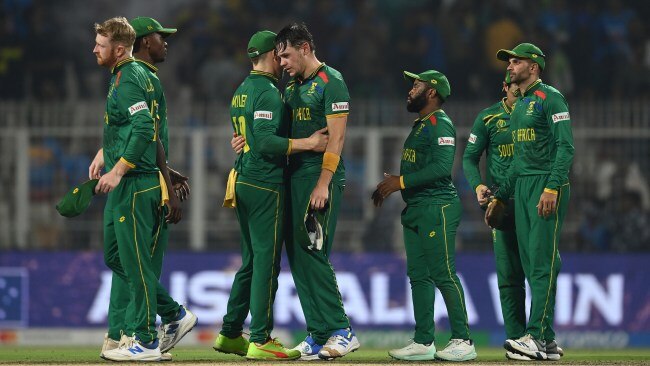 South Africa's dreaded winless run in Cricket World Cup semi-finals continued with a loss to Australia. Picture: Gareth Copley/Getty Images