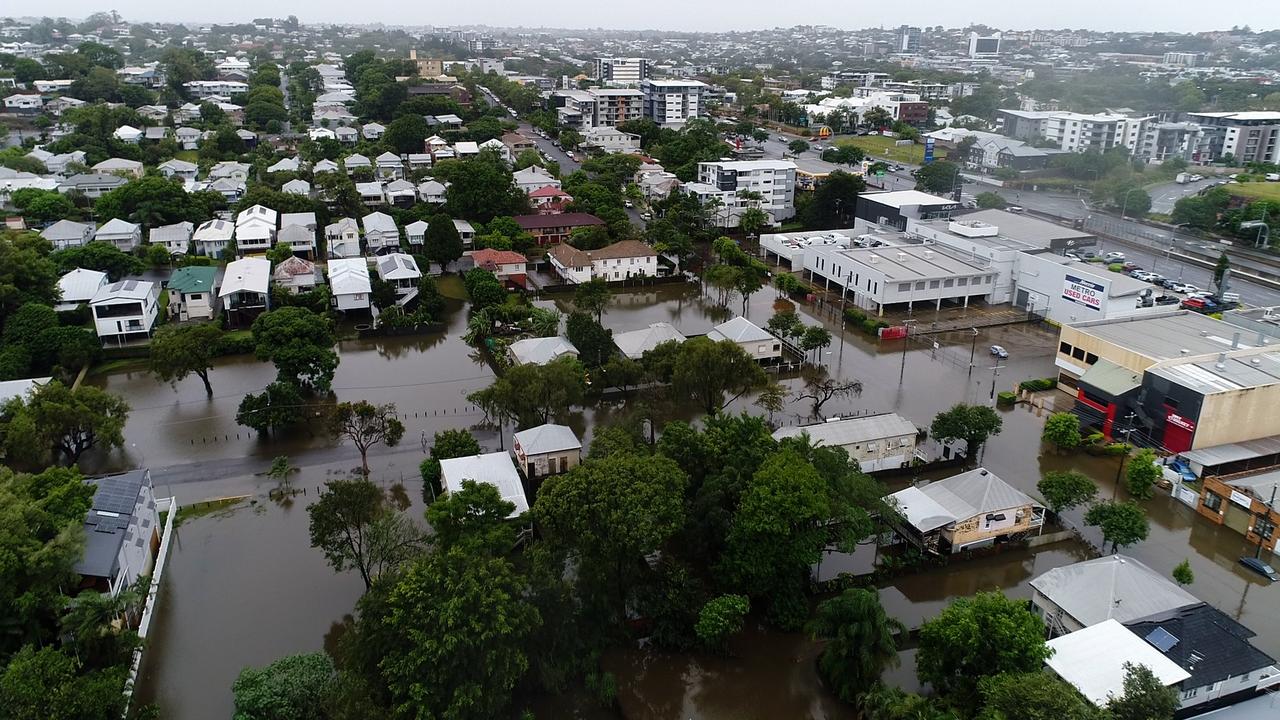 Flooding at Windsor in Brisbane’s inner north. Picture: Lucas Salvatori