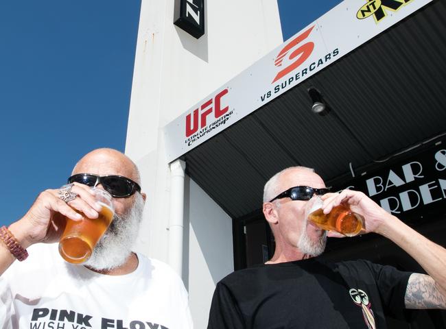 Midnight Marks (L) and Brad Reed at the Hotel Darwin. Picture GLENN CAMPBELL