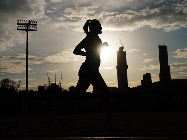 Montana McKinnon participates in the 2km time trial during the 2019 AFLW draft combine in Melbourne on October 2, 2019. Picture: AAP IMAGE/MICHAEL DODGE