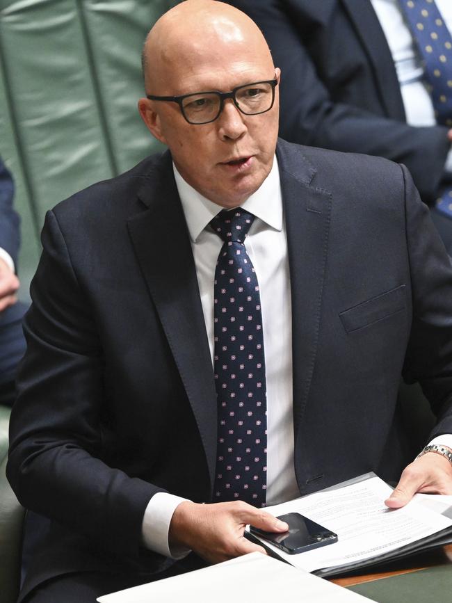 Opposition leader Peter Dutton. Picture: NCA NewsWire / Martin Ollman