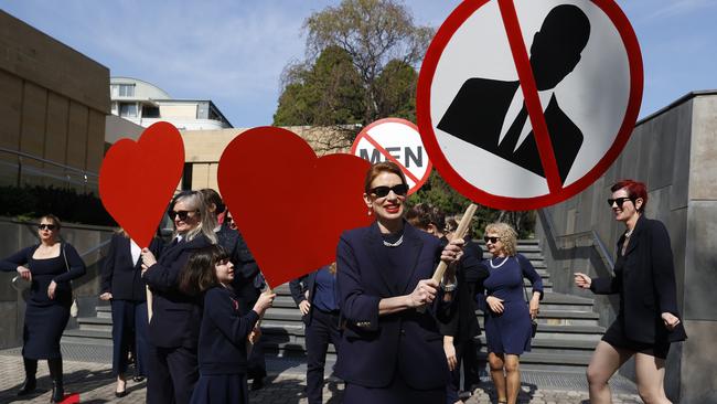 Kirshca Kaechele at the Supreme Court of Tasmania in Hobart after a judge ruled the exhibit could lawfully exclude men. Picture: Nikki Davis-Jones