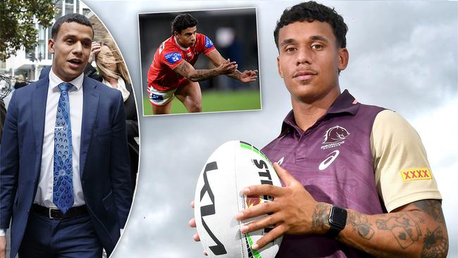 Tristan Sailor after Broncos training in Brisbane. Tristan is the son of Wendell Sailor. Broncos Training Thursday February 2, 2023. Picture: John Gass