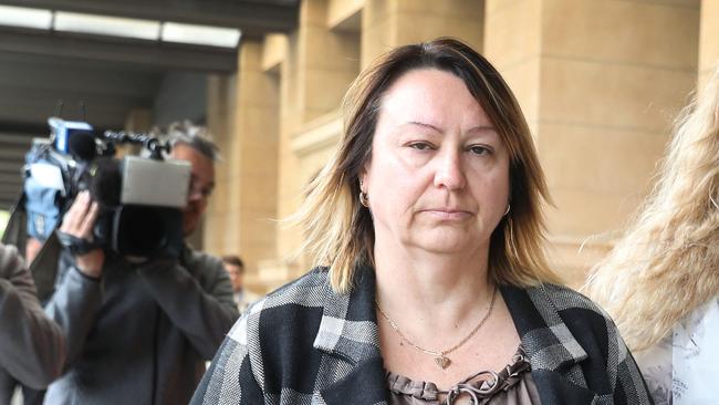 Brittney Dwyer's mother Tonya leaving the court after the sentencing of her daughter. Picture: Dean Martin/AAP