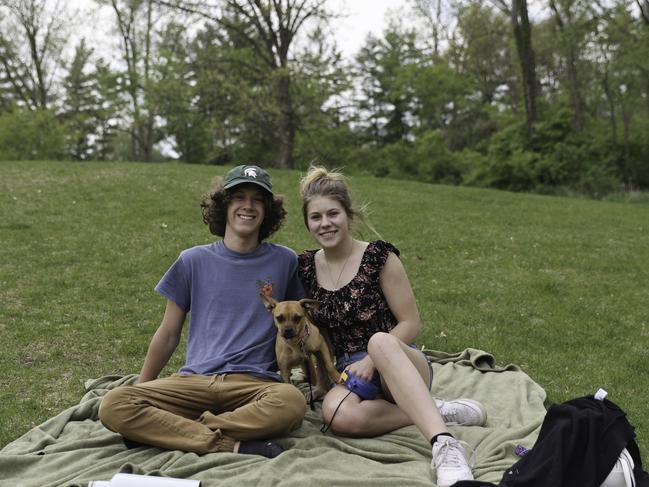 Students Hayden Parker and Natalie Kotecki, both 16, are “proud” of Portage. Picture: Angus Mordant