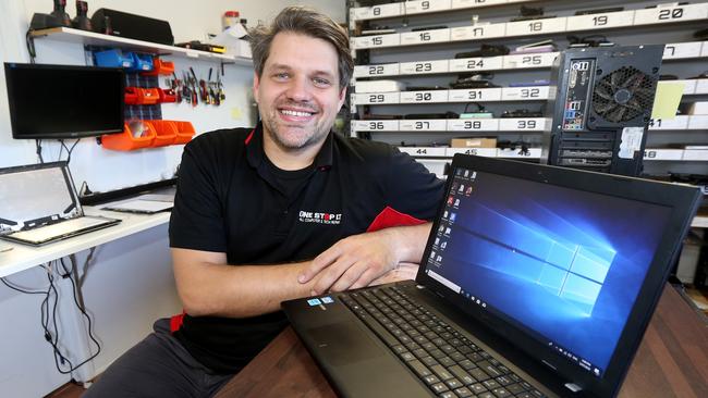 Daniel Anders says despite some teething issues, NBN has been useful for his business. Picture Mike Batterham