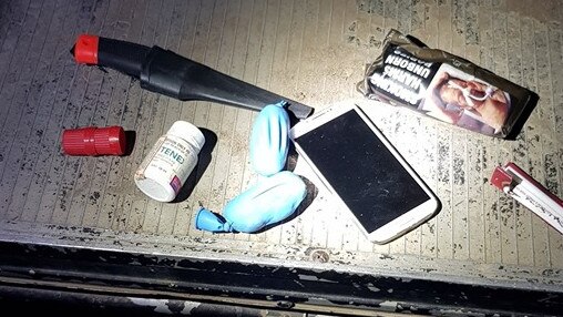 The items allegedly found by police when they searched the man’s car in Casino.