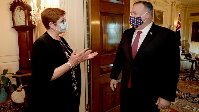 Foreign Minister Marise Payne meets US Secretary of State Mike Pompeo in Washington on Tuesday.