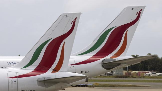 SriLankan Airlines aircraft at Bandaranaike International Airport in Colombo. Picture: Getty Images