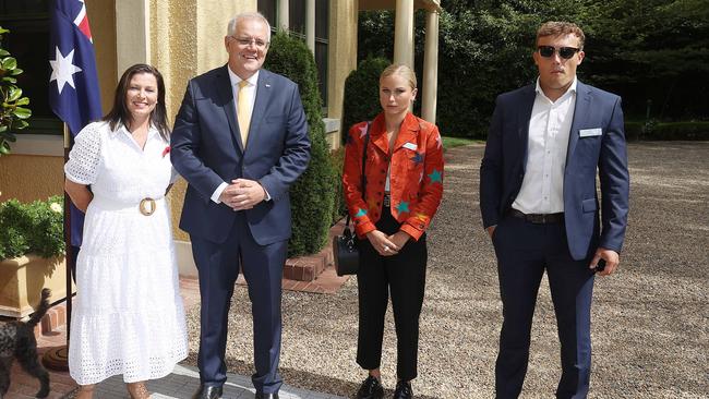 Photos of 2021 Australian of the Year Grace Tame and the Prime Minister went viral last week, with Ms Tame’s displeasure on clear display. Picture: NCA NewsWire / Gary Ramage