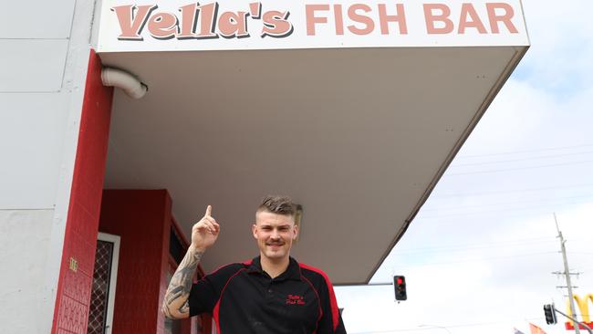 Vella's Fish Bar was voted Mackay's best fish and chip store in the Daily Mercury Best of Mackay 2020 campaign. 2IC Jay Ashford is a familiar face to customers. PICTURE: Ashley Pillhofer