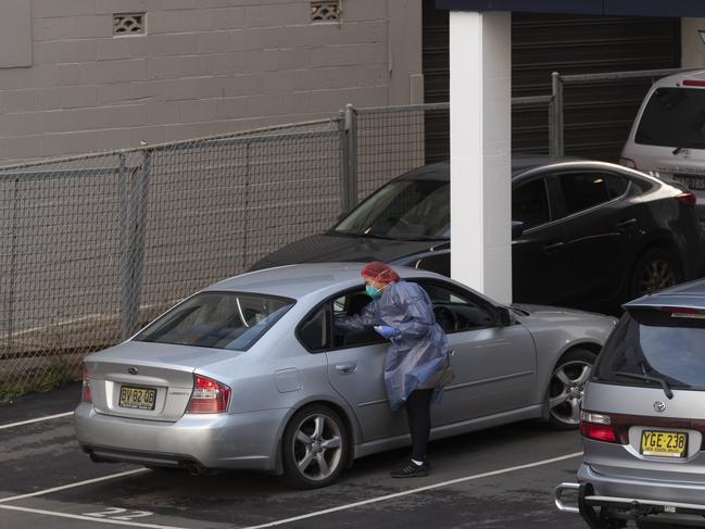 Drive-through testing in Liverpool. Picture: Getty Images