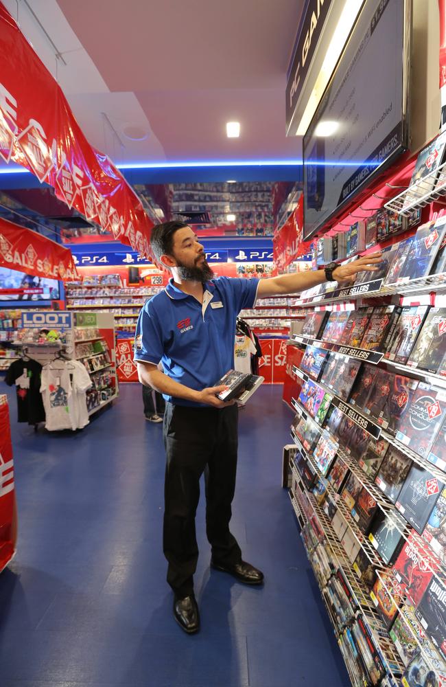 Dan Cheung, store manager at EB Games, Albert St Brisbane. EB Games has been named one of the country’s top retailers. Picture: Mark Cranitch